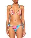 Kurt Geiger Kensington Triangle Bikini Top In Medium Brown