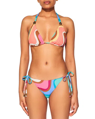 Kurt Geiger Kensington Triangle Bikini Top In Medium Brown