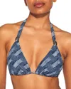 Kurt Geiger Kensington Triangle Bikini Top In Navy