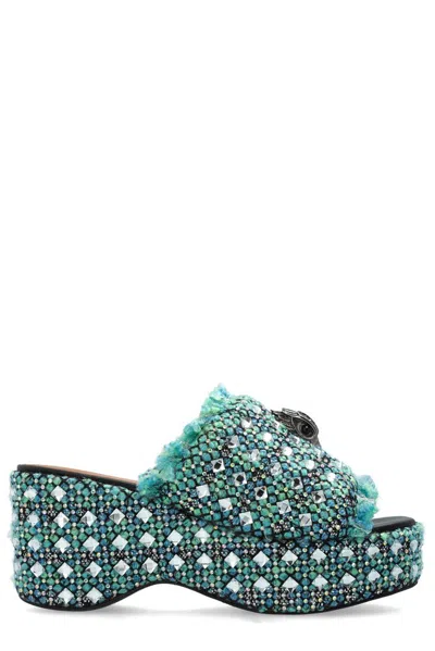 Kurt Geiger Women's Kensington Wedge Mules In Green