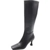 Kurt Geiger Kensington Womens Solid Leather Knee-high Boots In Black