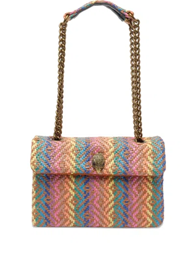 Kurt Geiger Kensington Woven Chevron Shoulder Bag In Pink