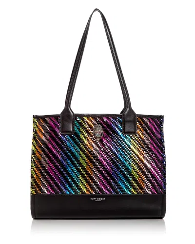 Kurt Geiger Kensington Woven Tote In Charcoal