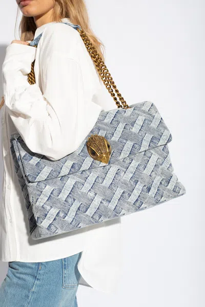 Kurt Geiger ‘kensington Xxl' Denim Shoulder Bag In Blue