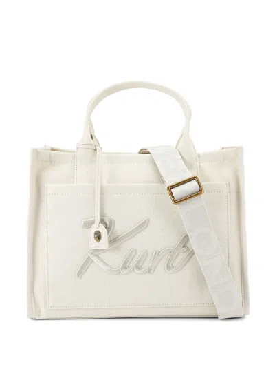 Kurt Geiger Kurt Embroidered Tote Bag In White