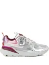 Kurt Geiger Kurt Runner Metallic Leather Mesh Sneakers In Silver