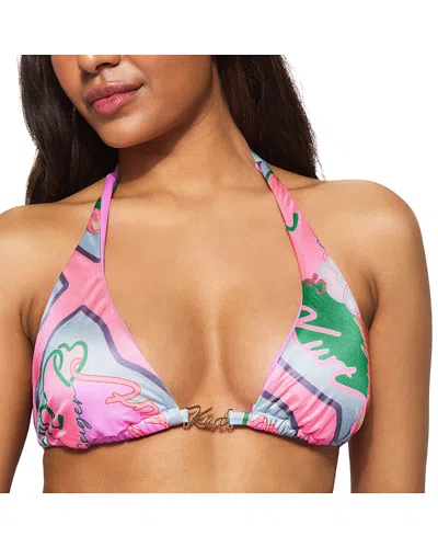 Kurt Geiger Kurt Triangle Bikini Top In Pink