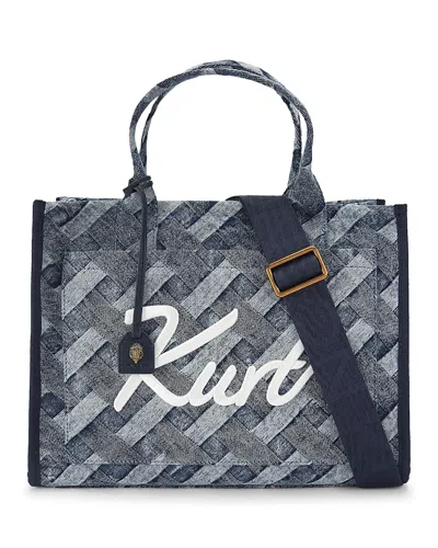 Kurt Geiger Kurt Woven Denim Tote In Blue