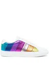 Kurt Geiger Lane Metallic-stripe Leather Trainers In White