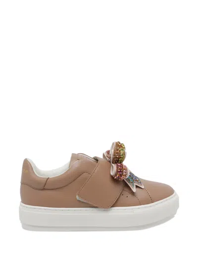 Kurt Geiger Laney Bow-detail Sneakers In Neutral