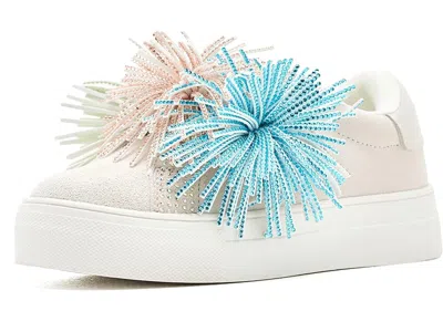 Kurt Geiger Laney Fringe (little Kid/big Kid) Girl's Shoes White : 11 Little Kid M, Synthetic/textile In Multi