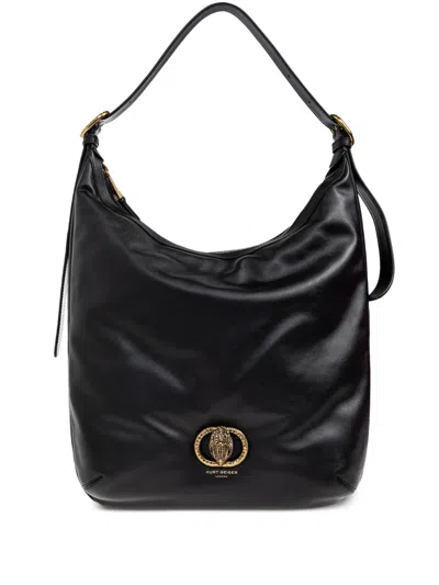 Kurt Geiger Large Chelsea Leather Shoulder Bag In Black