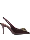 Kurt Geiger Large Eagle Slingback Pumps In Burgundy