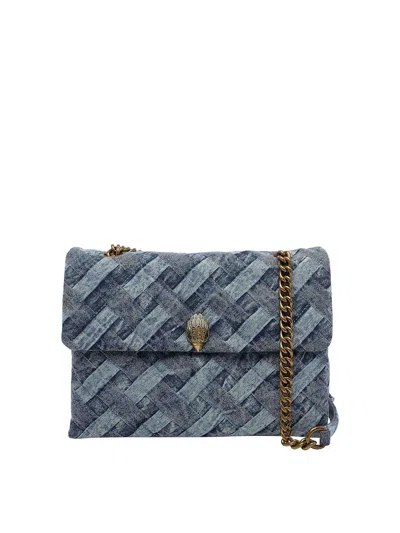 Kurt Geiger Large Kensington Denim Crossbody Bag In Blue