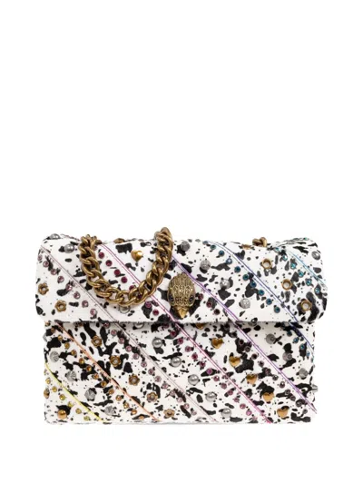 Kurt Geiger Large Kensington Leather Cross Body Bag In White