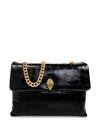 Kurt Geiger Quilted Calf Leather Shoulder Bag With Gold-tone Clasp In Black