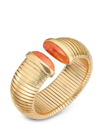 Kurt Geiger London Large Metal Stretch Cuff Bracelet In Gold