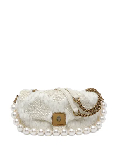 Kurt Geiger Large Pimlico Pearl-detail Shoulder Bag In White
