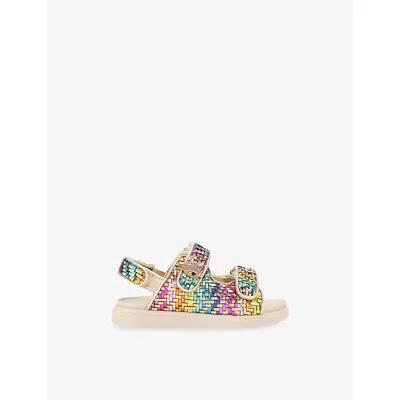 KURT GEIGER LD COMB KIDS' MINI ORSON WOVEN METALLIC SANDALS EUR 33 / 1 UK