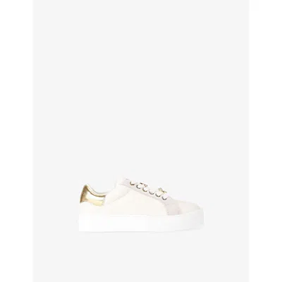 Kurt Geiger Kids' Ld Mini Laney Charm Leather Trainers Eur 32 / 13 Uk In White