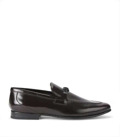 Kurt Geiger Leather Alton Brush Off Loafer In Burgundy