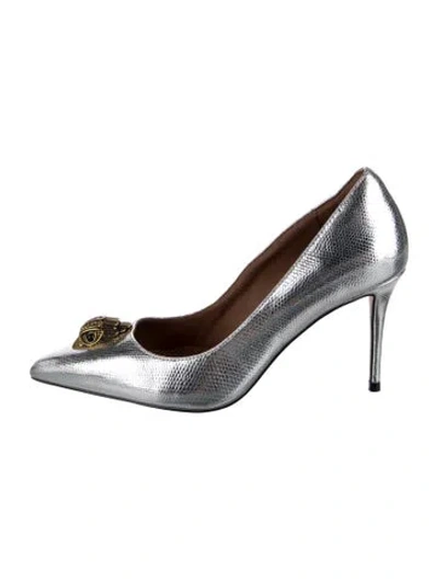 Pre-owned Kurt Geiger Leather Animal Print Pumps In Silver