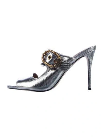 Pre-owned Kurt Geiger Leather Animal Print Sandals In Blue/silver