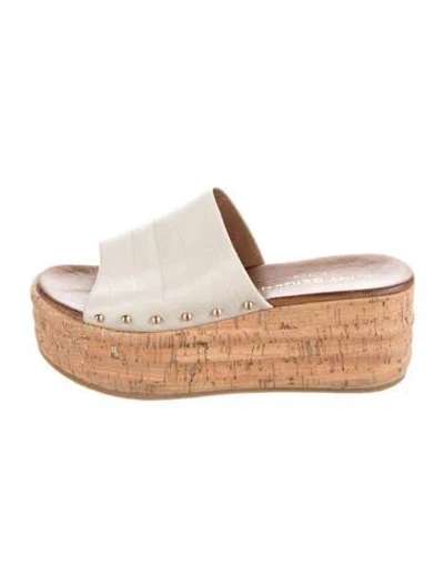 Pre-owned Kurt Geiger Leather Animal Print Slides In Neutrals