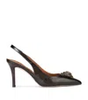 Kurt Geiger Leather Belgravia Slingback Pumps In Brown