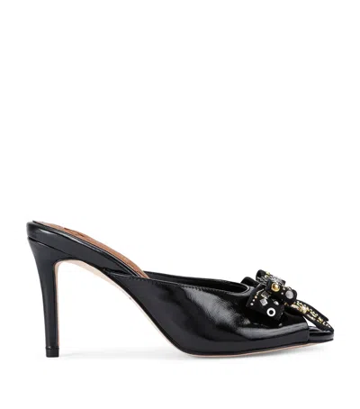 Kurt Geiger Leather Belgravia Stud Bow Heeled Mules