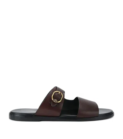Kurt Geiger Leather Brent Sandals In Brown