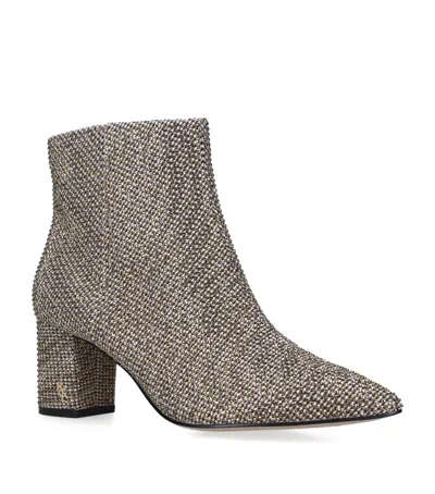 Kurt Geiger Leather Burlington Ankle Boots In Beige