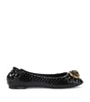 Kurt Geiger Leather Chelsea Ballet Flats In Black