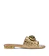 Kurt Geiger Leather Chelsea Flat Sandals In Gold