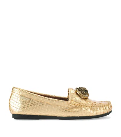 Kurt Geiger Leather Chelsea Loafers In Gold