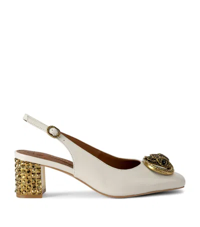 Kurt Geiger Leather Chelsea Slingback Pumps In Bone