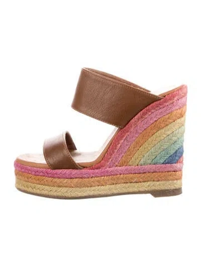 Pre-owned Kurt Geiger Leather Colorblock Pattern Sandals In Brown