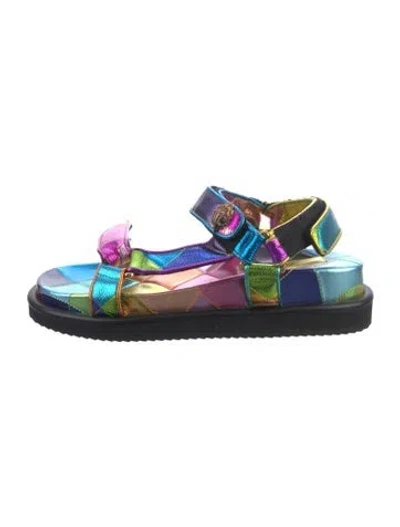 Pre-owned Kurt Geiger Leather Colorblock Pattern Sandals In Multicolor
