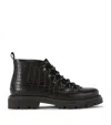 Kurt Geiger London Mens Brown Coniston Lace-up Embossed-leather Ankle Boots In Brown