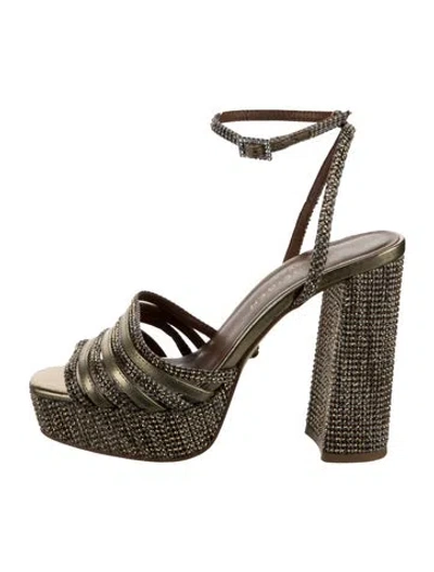 Pre-owned Kurt Geiger Leather Crystal Embellishments Sandals In Multi