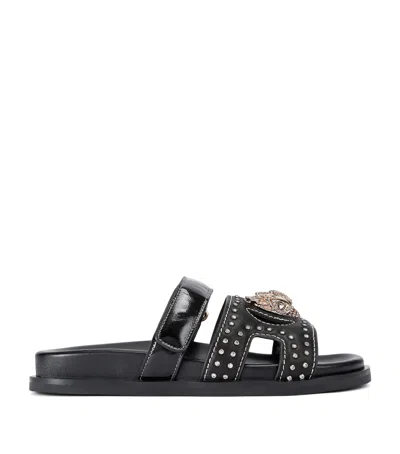 Kurt Geiger Leather Eagle Cut-out Slides
