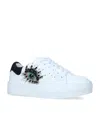 KURT GEIGER LEATHER EMBELLISHED EYE SNEAKERS