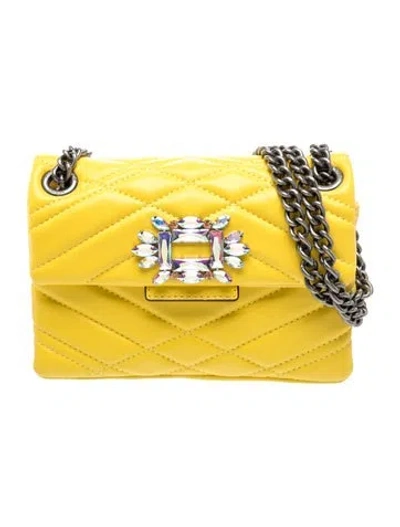 Pre-owned Kurt Geiger Leather Evening Bag In Yellow
