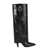 Kurt Geiger 100mm Fold-over Croc-embossed Buckle Boots In Black