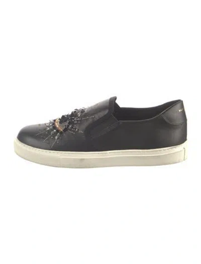 Pre-owned Kurt Geiger Leather Graphic Print Sneakers In Blue
