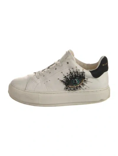 Pre-owned Kurt Geiger Leather Graphic Print Sneakers In Neutrals