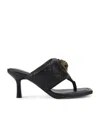Kurt Geiger Leather Heeled Mules In Black