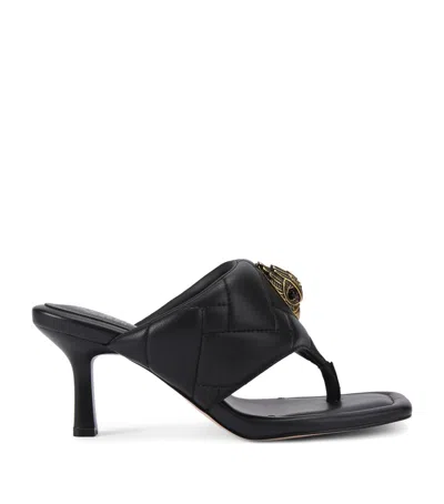 Kurt Geiger Leather Heeled Mules In Black