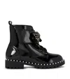 Kurt Geiger Leather Kensington Bow Boots In Black