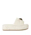 Kurt Geiger Leather Kensington Flatform Sandals In Beige